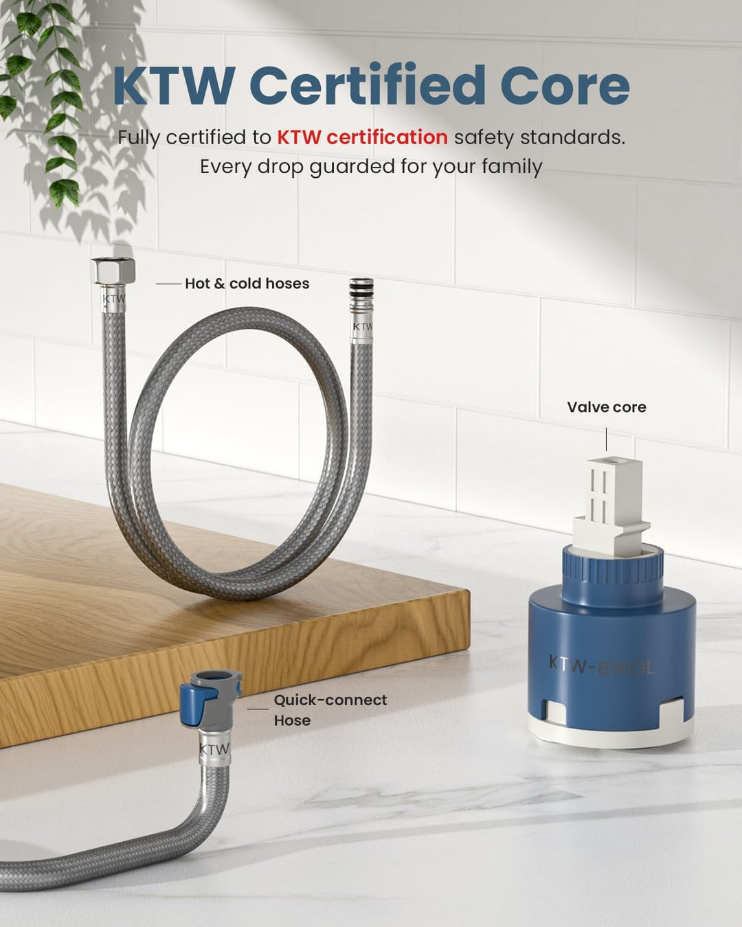 APPASO 3 Wege Wasserhahn Schwarz, Küchenarmatur 3 wege 360° Drehbar, 3 in 1 Mischbatterie Küche für