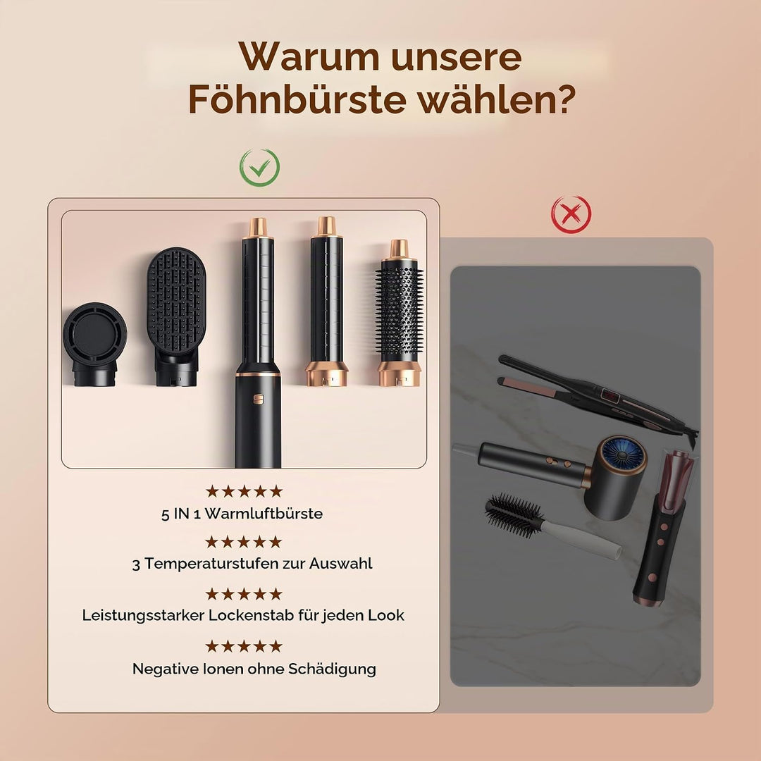 Pro Air Brush 5 in 1 Haarstyler Hairstyler Warmluftbürste 5 in 1 Atopskins Airbrush 5 In 1 Air Style