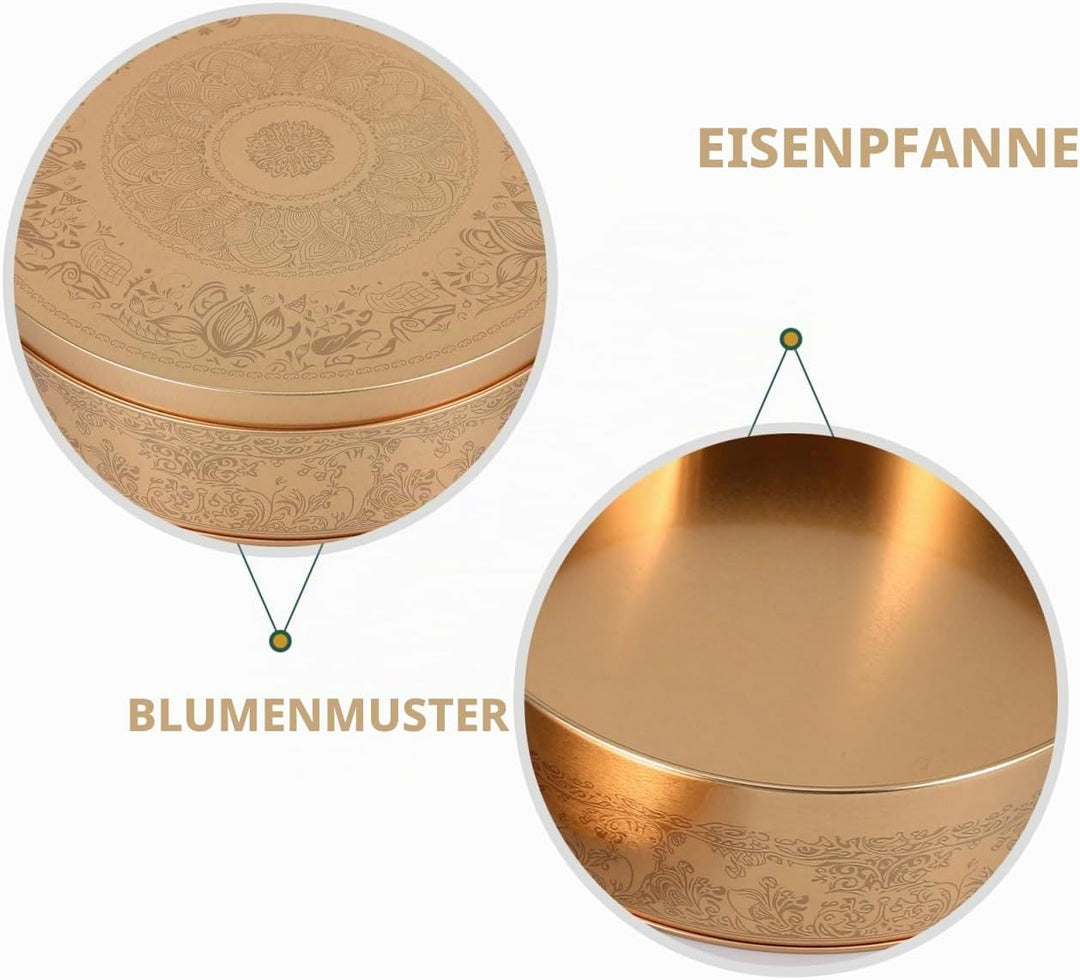 Kuchenform Rund Keksdose Süssigkeiten Box aus Weissblech 16.8cm Ofensicherheit Kleine Metall Aufbewa
