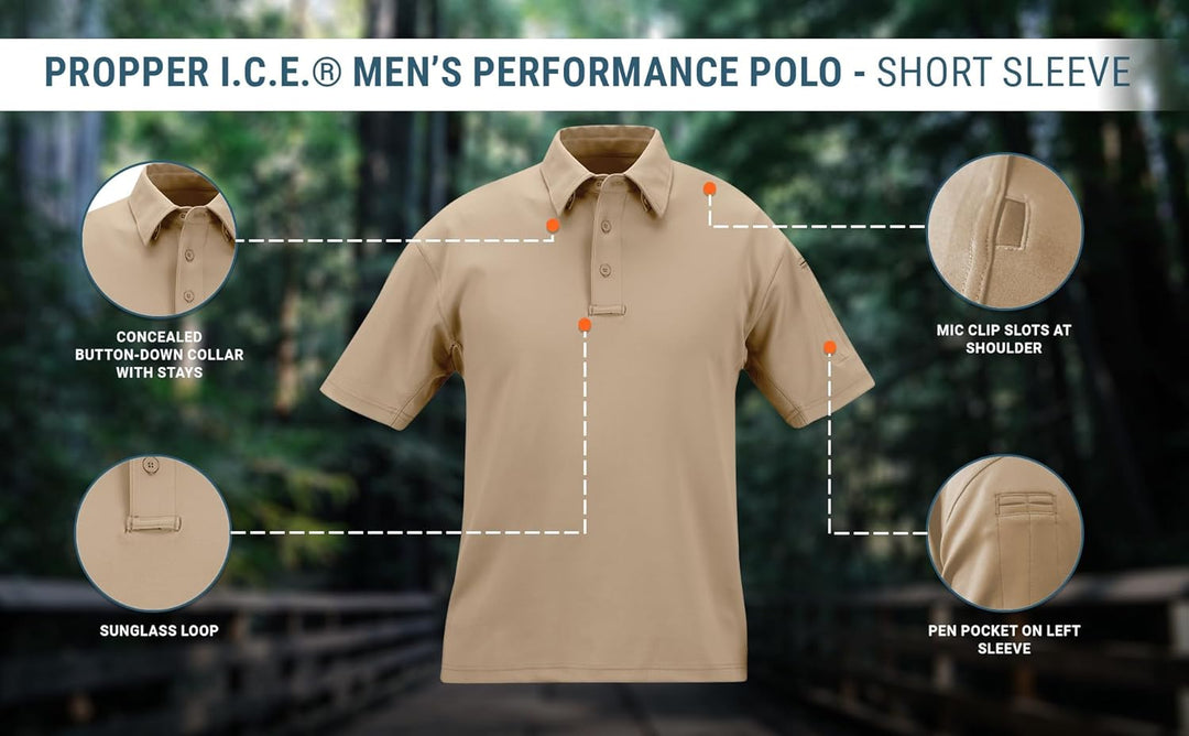 Propper Herren I.c.e. Performance Kurzarm Polo 6XL Silver Tan, 6XL Silver Tan