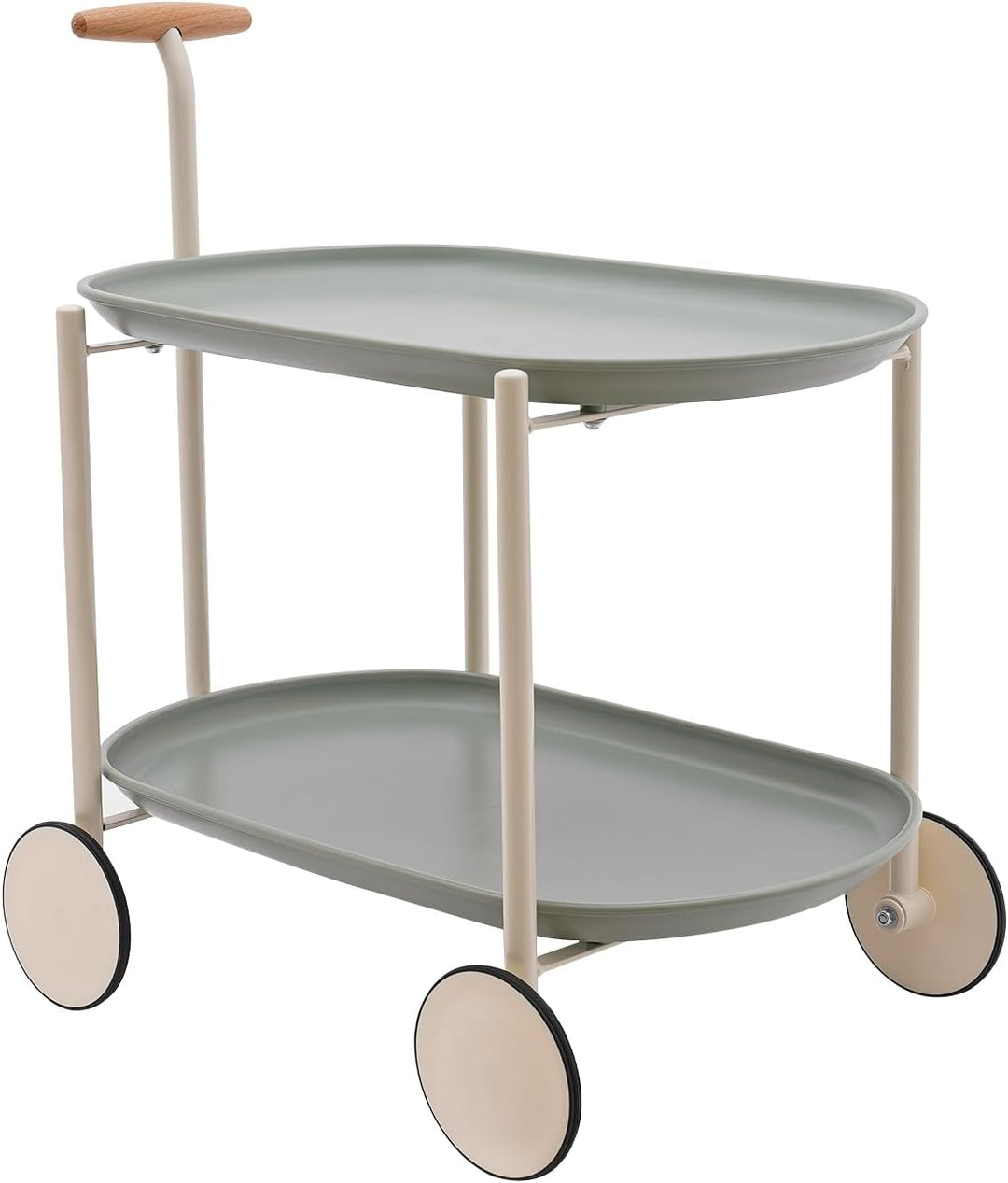 Outdoor Servierwagen mit Griff 2 Etagen Küchenwagen mit Rollen Rollwagen für Pool, Party, Garten Küc