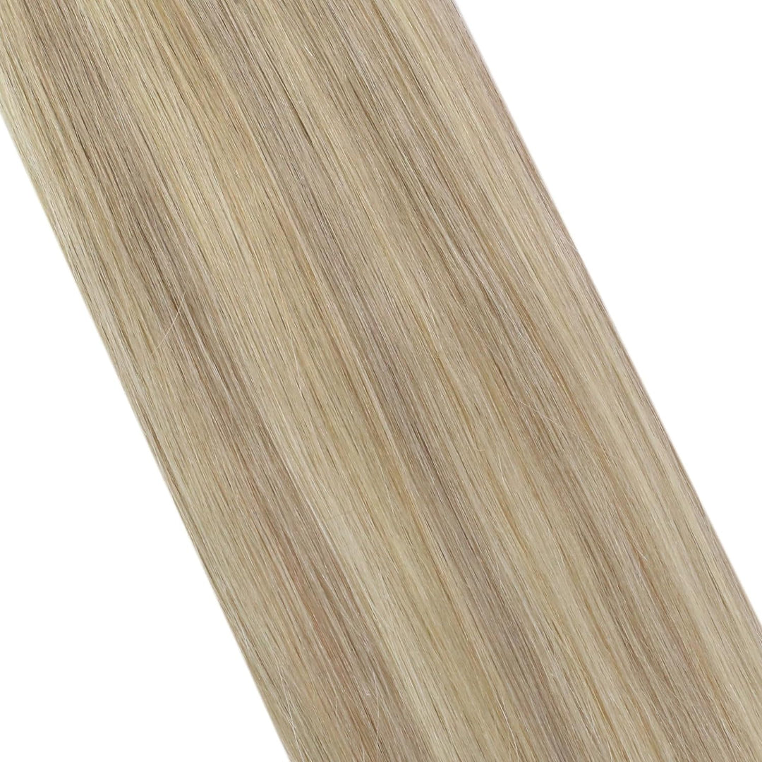 Moresoo Invisible Tape Extensions Echthaar Aschblond Remy Echthaar Extensions Tape Aschblond mit Pla