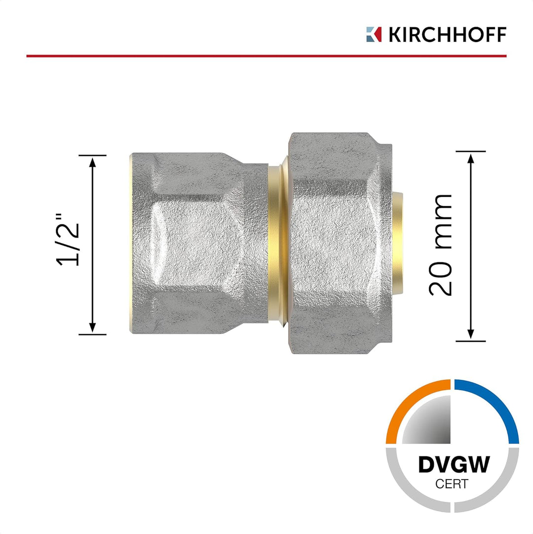 KIRCHHOFF | MSVR Rohr | 5er Set | Klemmringverschraubung 20 mm x 1/2" | Aluverbundrohr | für Heizung