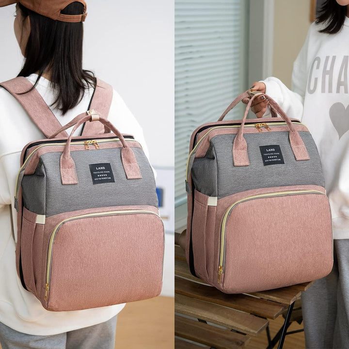 Wickelrucksack mit Babybett - Grosse Wickeltasche Rucksack mit Wickelauflage & Isoliertasche & Moski