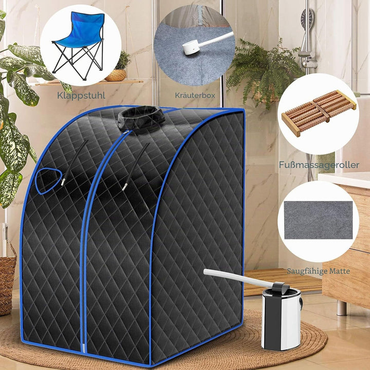 COSTWAY 3L Mini Dampfsauna mit Zerstäubungsfunktion, Heimsauna mit Fernbedienung, Wärmekabine mit ei