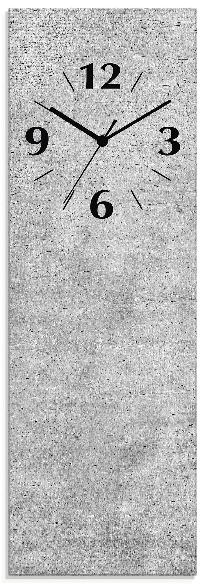 ARTLAND Wanddeko Wanduhr ohne Tickgeräusche aus Glas Quarzuhr 20x60 cm Rechteckig Lautlos 20x60 cm G
