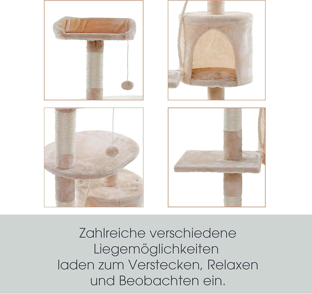 ESTEXO Katzenkratzbaum Kratzbaum Katzenbaum 112 cm Spielbaum XL Kletterbaum für Katzen Kratzmöbel Sp