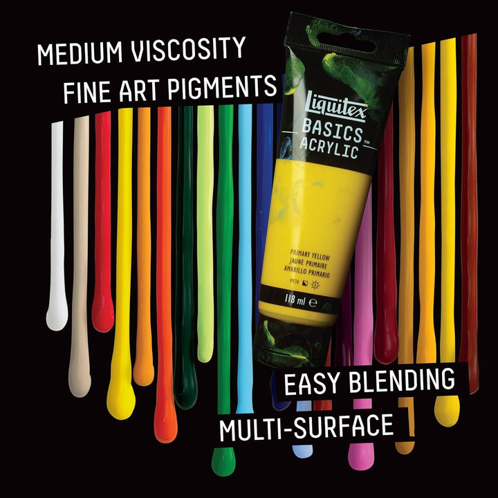 Liquitex 8870352 Basics - Acrylfarbe, monopigmentierte Künstlerpigmente, lichtecht, mittlere Viskosi