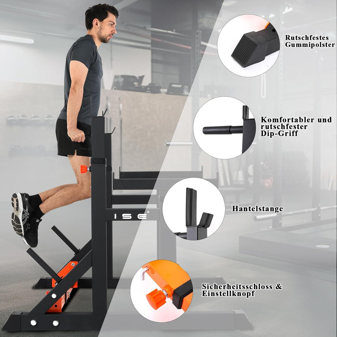 ISE Hantelständer Squat-Rack,hantelständer,langhantelständer mit 7 Höhenverstellbar Langhantelablage