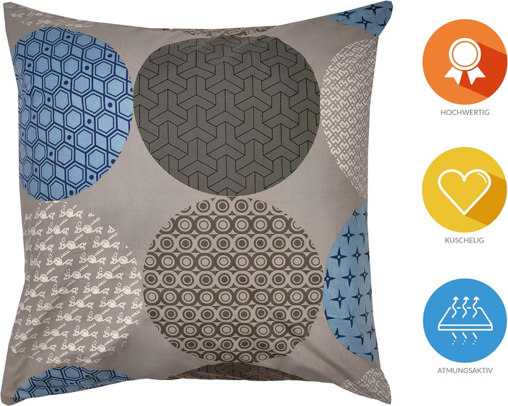 Lavea Bettwäsche Set 135 x 200 + 80 x 80, Hannes, 100% Baumwolle, 2-teilig mit Reissverschluss 135 x