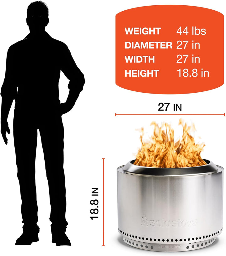 Solo Stove Feuerschale Yukon Essential Set 2.0 | Inkl. Feuerstelle, Standfuss, Deckel, Raucharme Hol