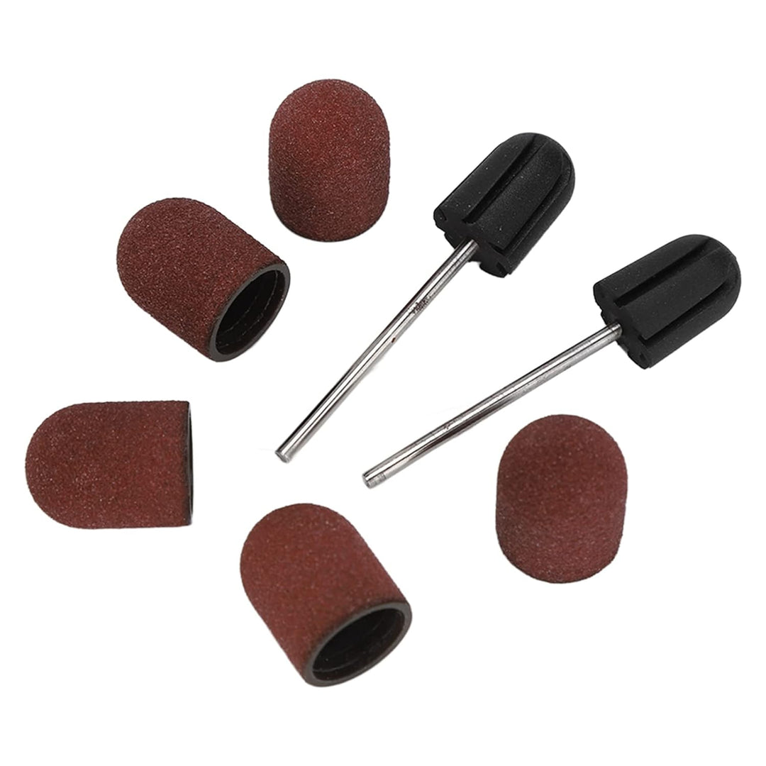 Schleifkappen Set, Nagelschleifkopf Schleifhülsen Schleifkappen, 80# Körnung Nail Art Schleifköpfe M