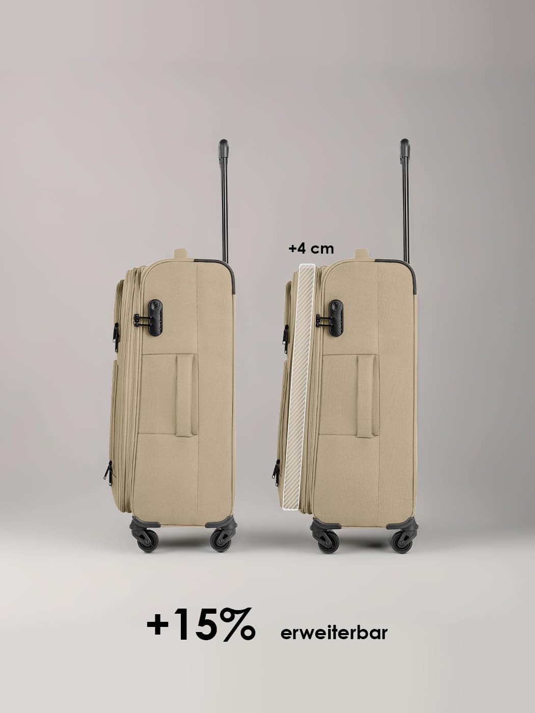 Smartbox Weichgepäck Check-in Koffer für Damen & Herren | Mittelgrosser Trolley 41 x 27 x 67 cm | 4