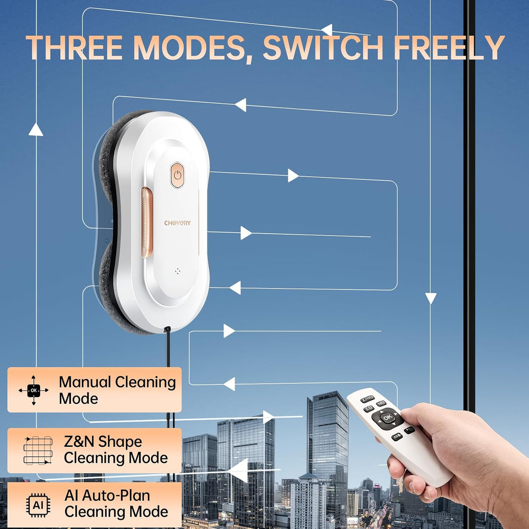 CHOVERY CL-3 3000Pa Fensterputzroboter, Fensterroboter mit Sprühfunktion, Automatischer Fensterputze