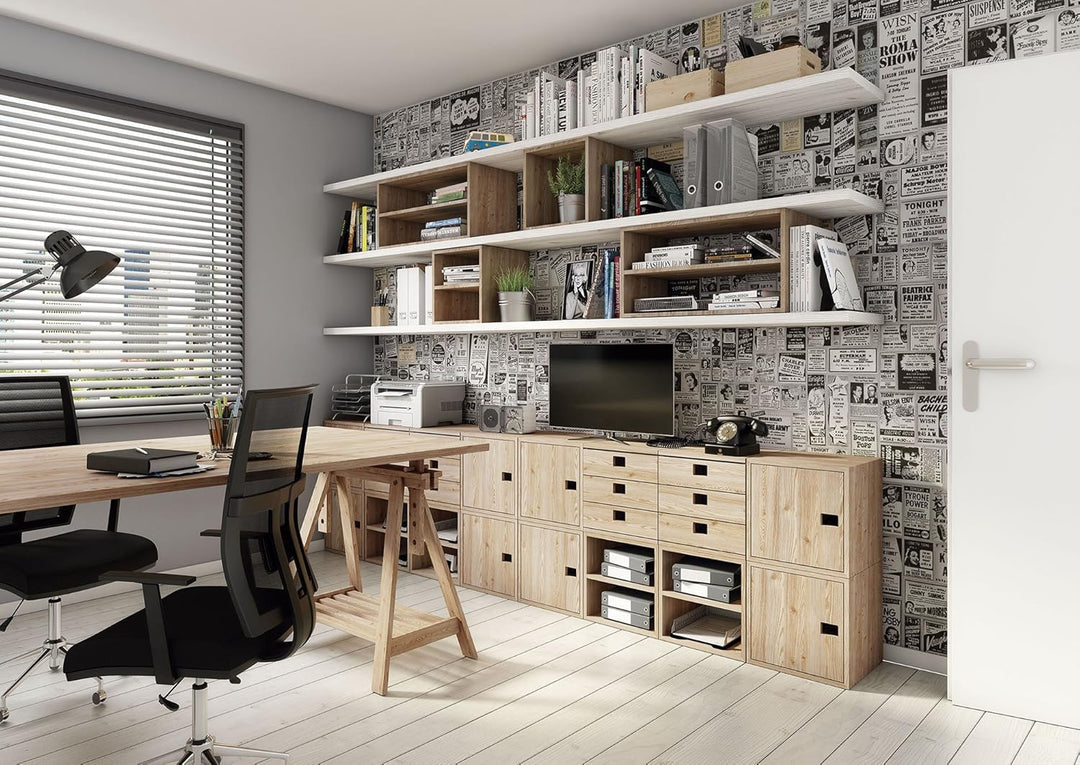Astigarraga DMC3X2 Holzregal mit 6 Böden, Bunt, 175x76.7x43 cm