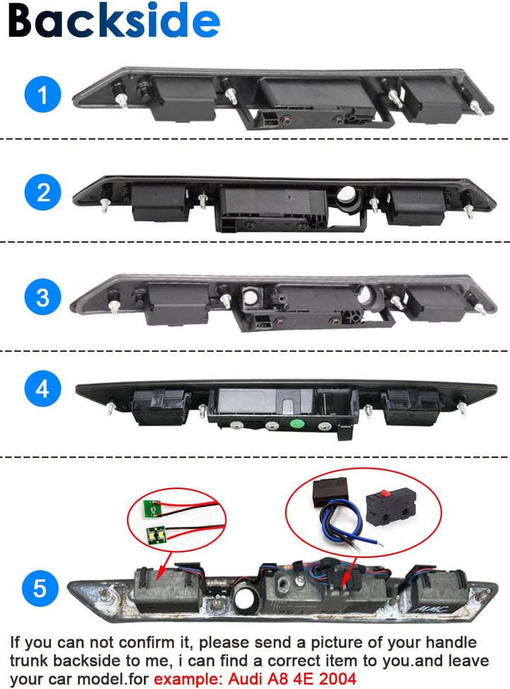 Wasserdicht Nachtsicht Auto Kofferraum Griff Rückfahrkamera Rückfahrkamera für A3 A4 A6L A6 A8L A8 Q