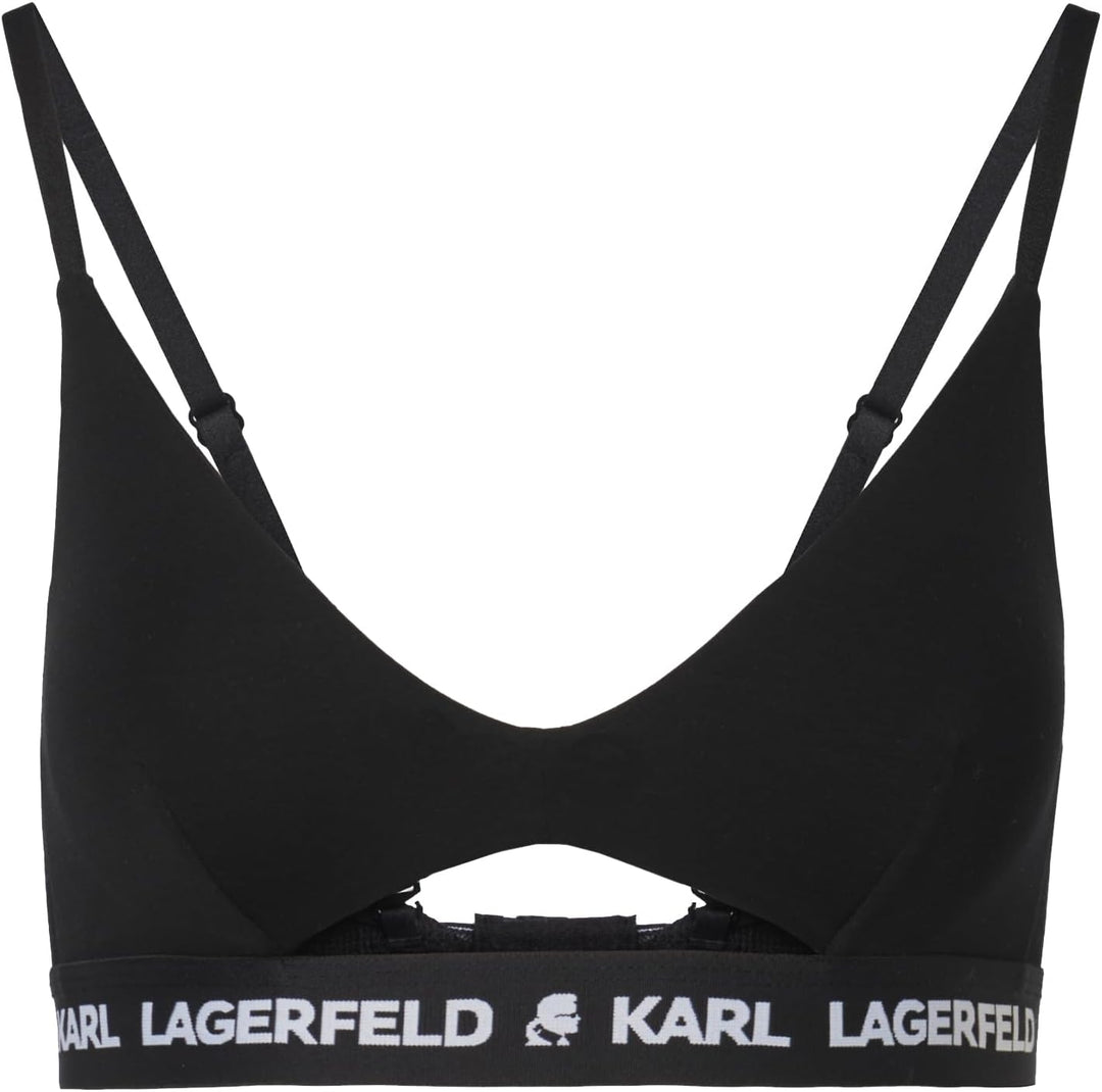 KARL LAGERFELD Damen Karl Lagerfeld Damen Logo Guckloch-Bh XS Schwarz, XS Schwarz