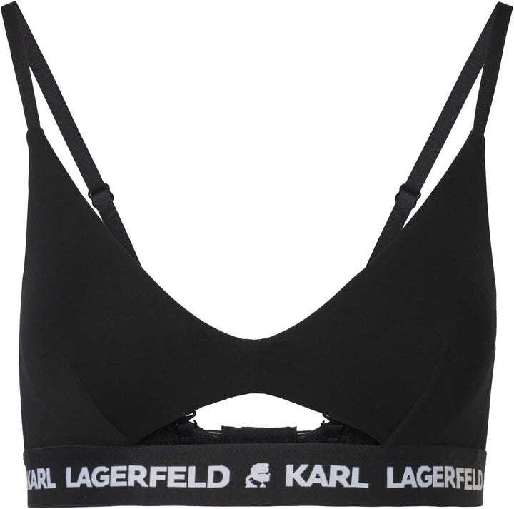 KARL LAGERFELD Damen Karl Lagerfeld Damen Logo Guckloch-Bh XS Schwarz, XS Schwarz