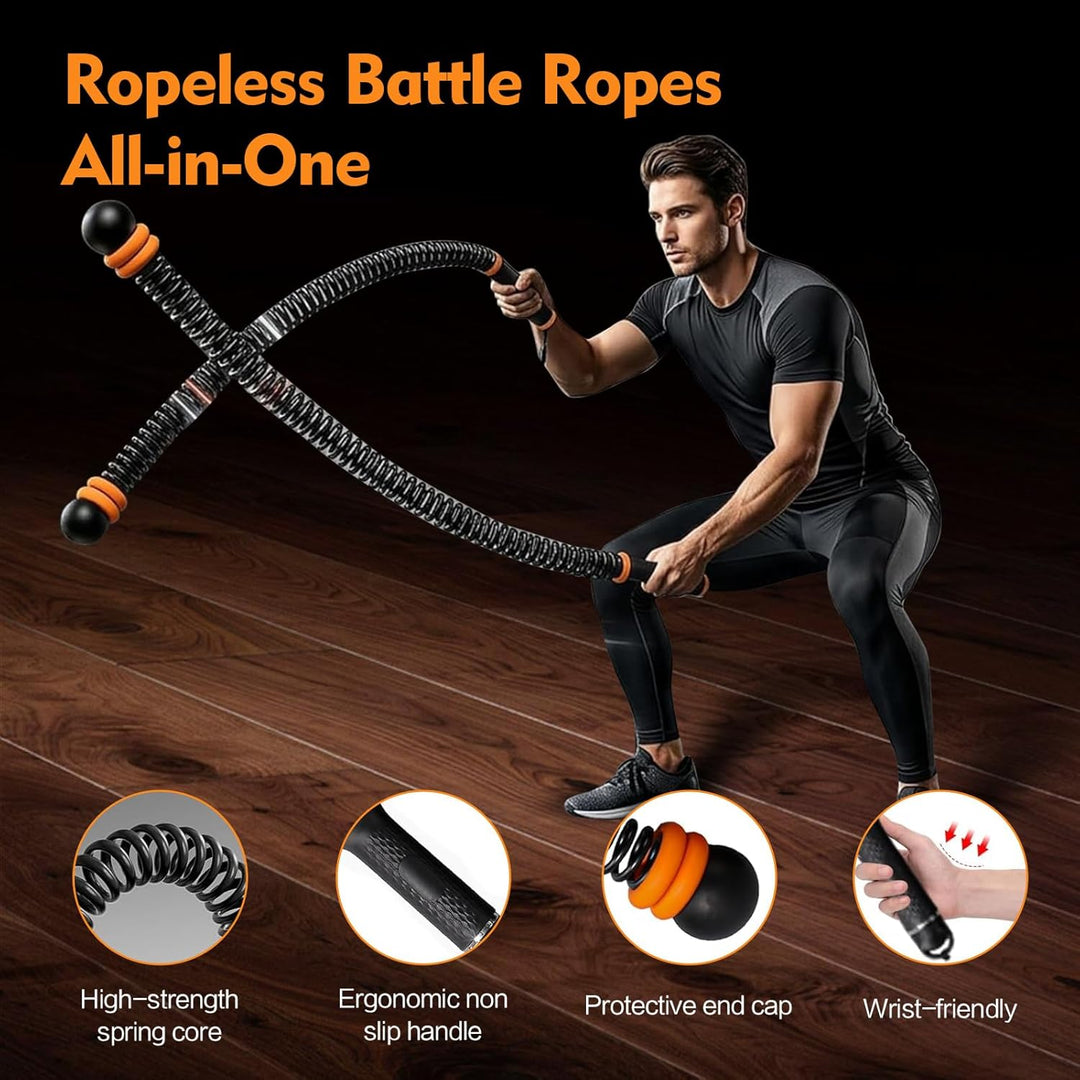 Weighted Battle Rope Ohne Seil,Verstellbare Battle Ropes für Zuhause, leises Seilloses Battle Rope m