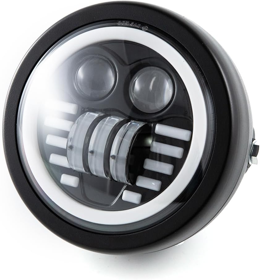 Motorrad LED Frontscheinwerfer, 6,5 Zoll Universal Scheinwerfer Distanz Licht mit Halterung zur Über