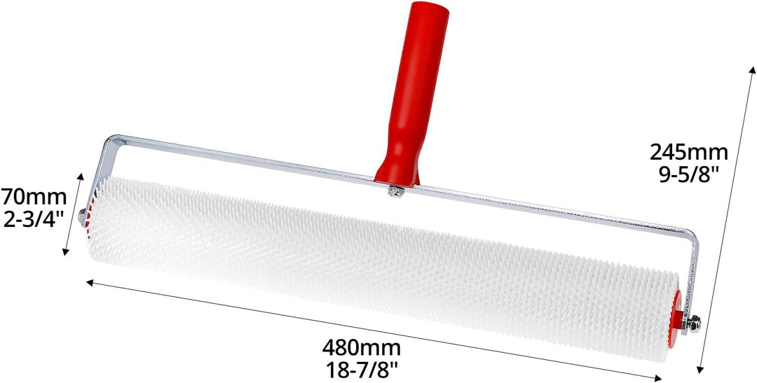 QWORK® Bodenbeschichtung Set, Epoxid Spike Schuhe, 0.4-1.6 m Teleskopstange, 50cm Entlüftungswalze (
