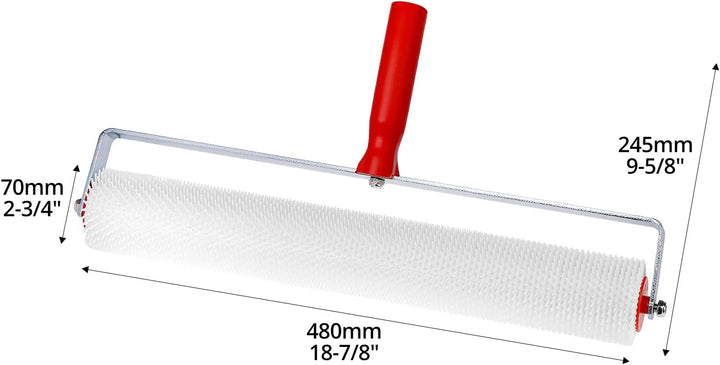 QWORK® Bodenbeschichtung Set, Epoxid Spike Schuhe, 0.4-1.6 m Teleskopstange, 50cm Entlüftungswalze (