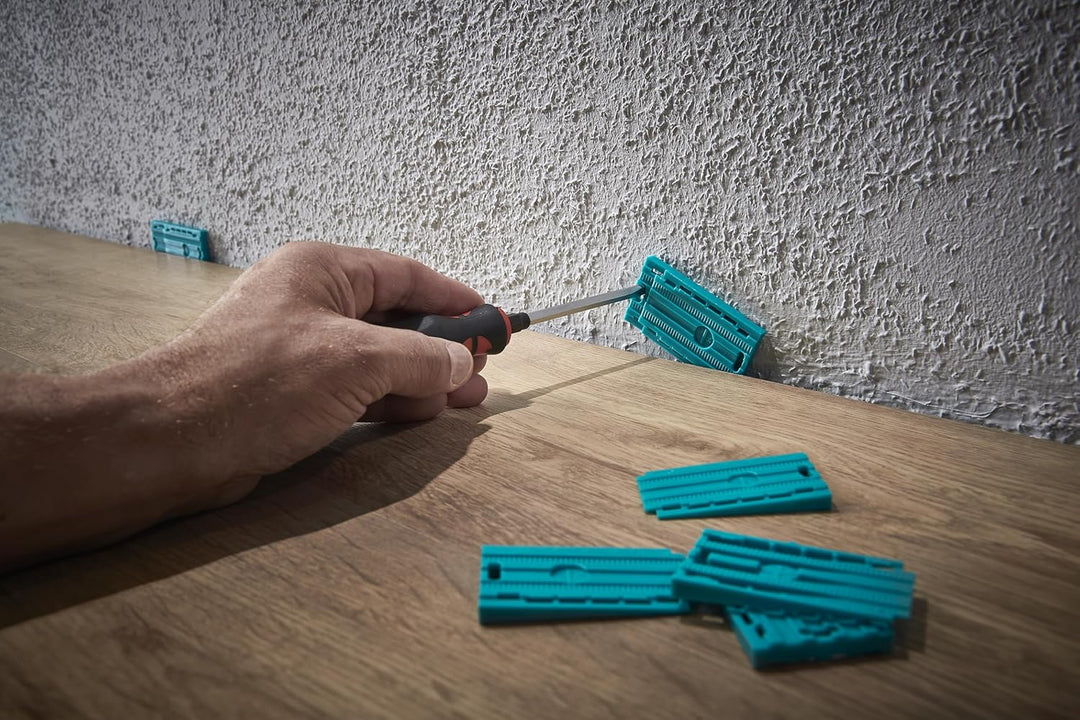 wolfcraft Geling-Set zum Laminat- und Designboden verlegen I 6975000 I Zugeisen, Schlagholz und 30 U