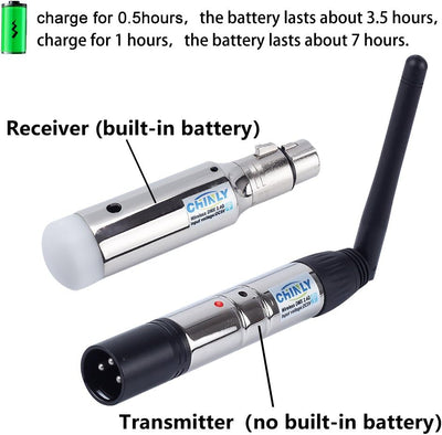 2,4 G ISM DMX512 Männlich/Weiblichen XLR Sender/Empfänger mit Antenne für Moving Heads Bühne Licht (