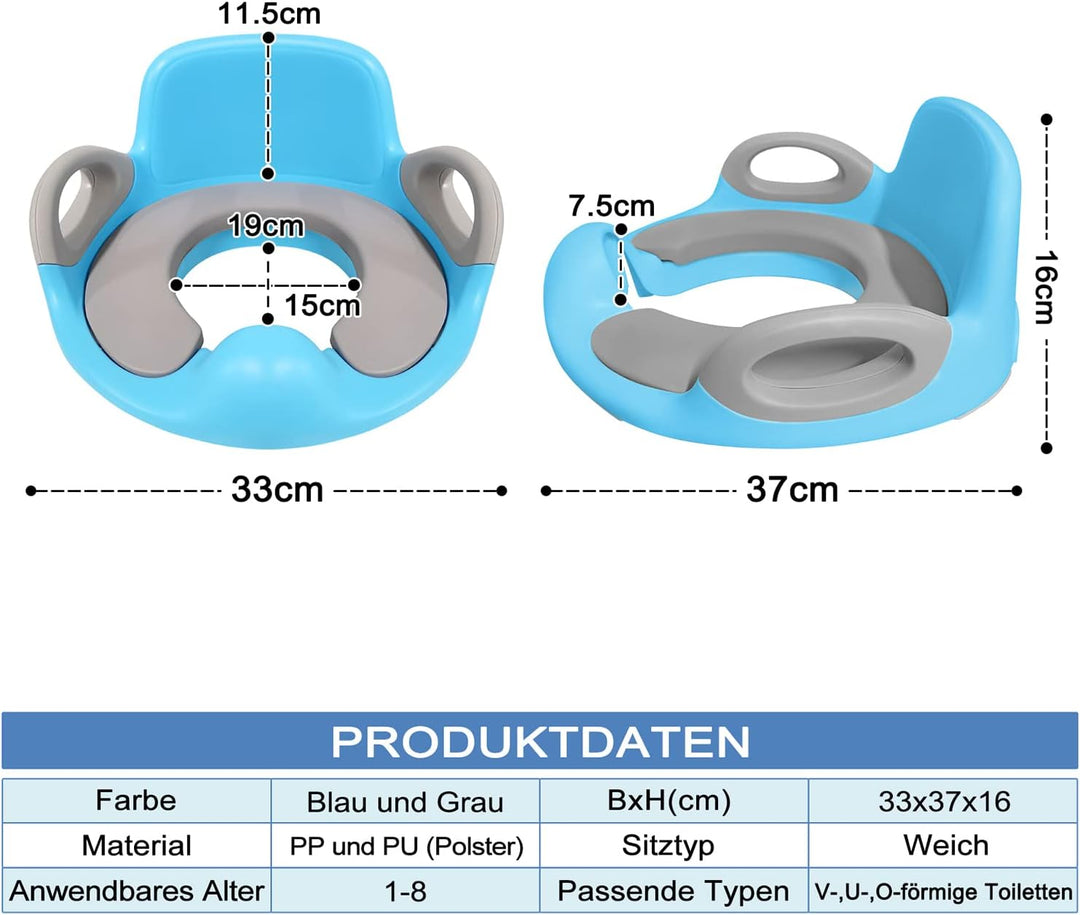 Kinder Toilettensitz Baby Sitz Töpfchentrainer WC Aufsatz Potty Training Toilettentrainer mit Anti-R