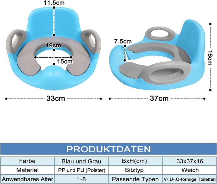 Kinder Toilettensitz Baby Sitz Töpfchentrainer WC Aufsatz Potty Training Toilettentrainer mit Anti-R