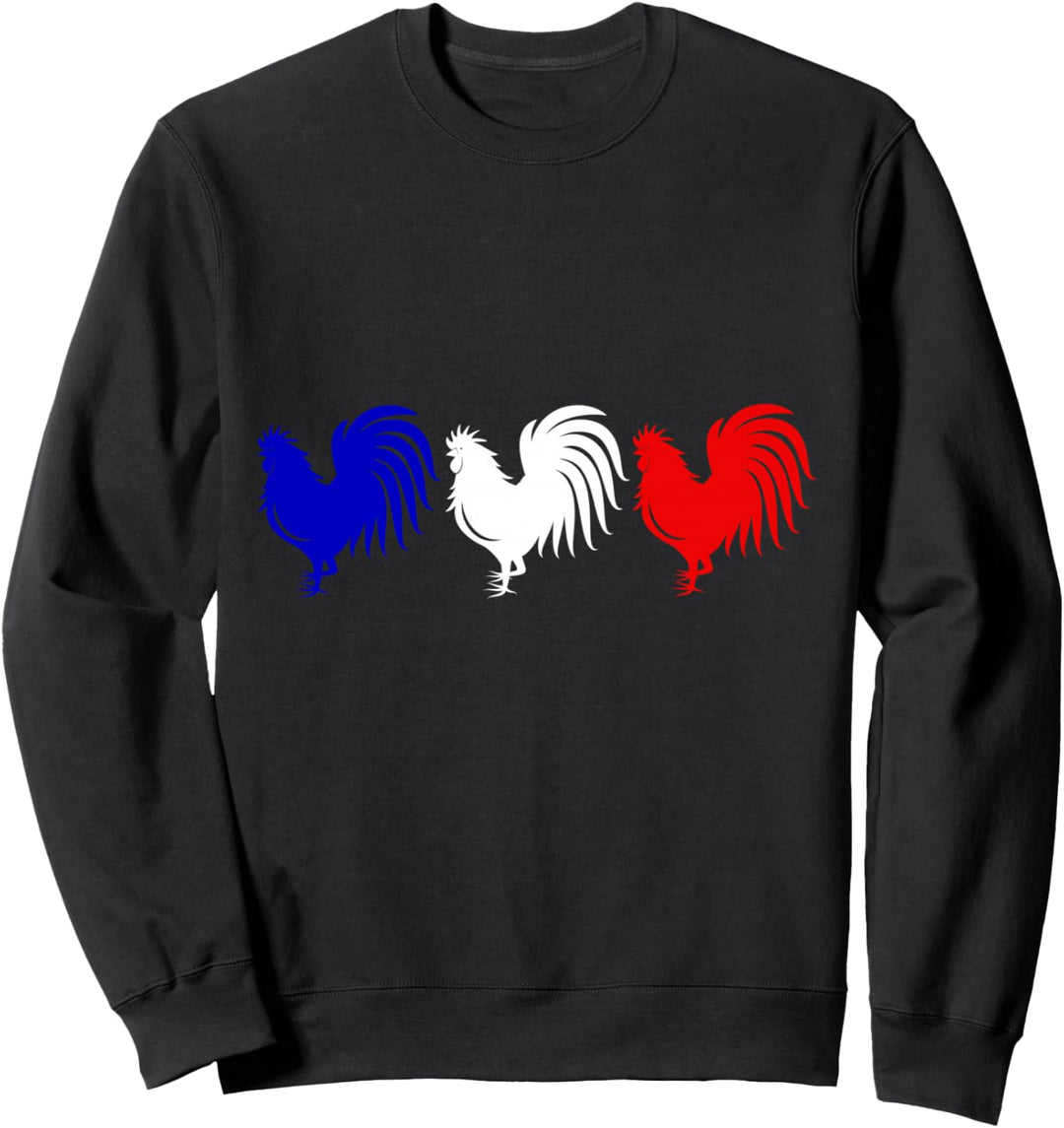 Französische Flagge Hähne Blau Weiss Rot Hahn Frankreich Sweatshirt