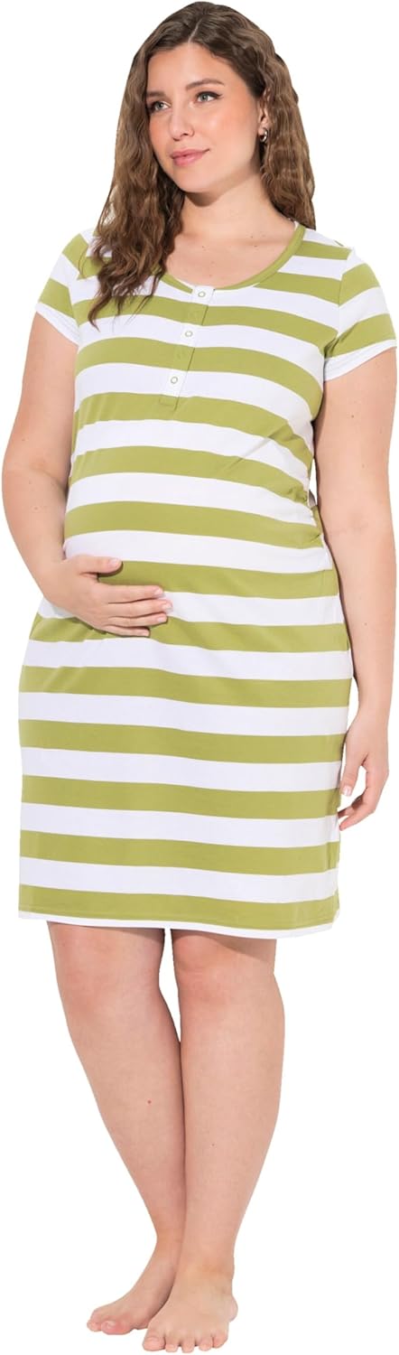 Ulla Popken Umstandsmode Damen grosse Grössen Übergrössen Plus Size Bellieva Kleid, Jersey, Halbarm,