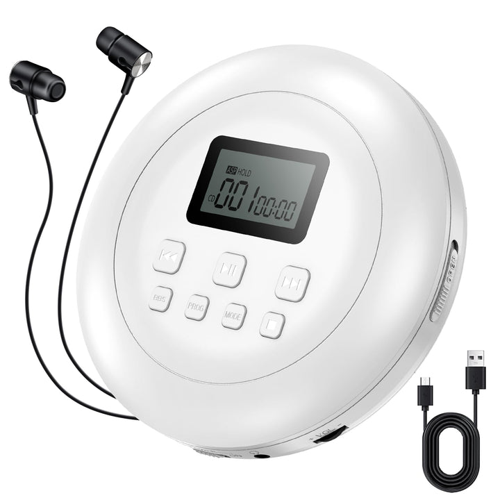Gueray Tragbarer CD-Player CD Spieler Persönliche CD Player mit Kopfhörer LCD Display Anti-Skip Schu