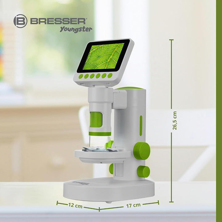 Bresser Youngster LCD-Mikroskop digitales Kinder-Mikroskop 3,5" Display 11,4x-129,8X Vergrösserung 4