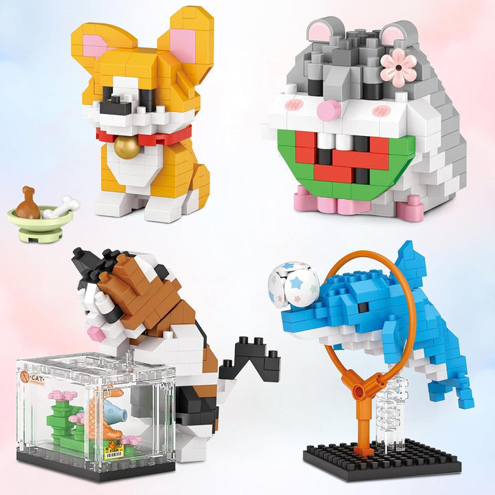 MEIEST 8 PCS Mini Tiere Bausteine Set,Tier Themed Sammlung BAU Ziegel Spielzeug,Nette Wohnkultur