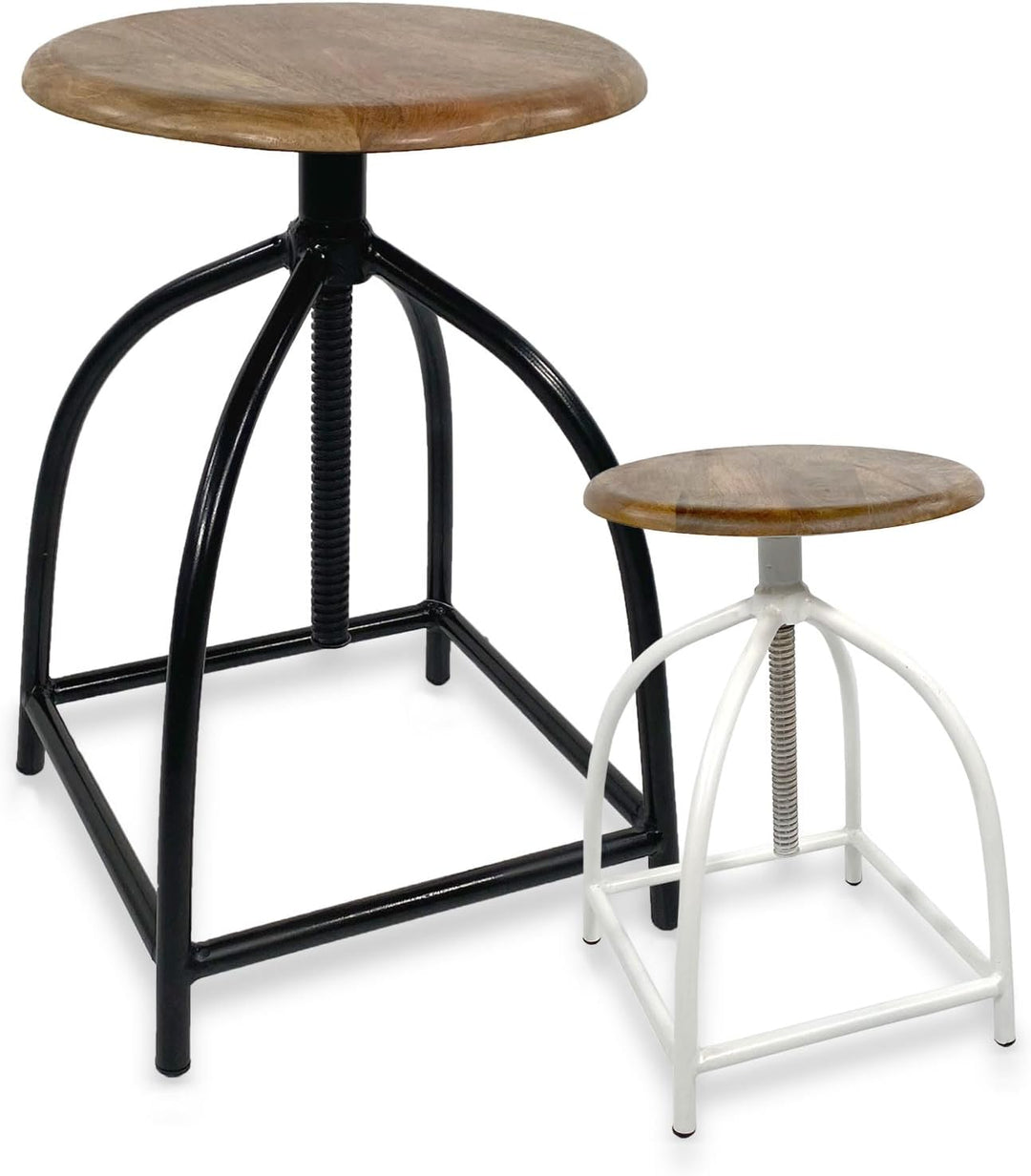 casamia Drehhocker höhenverstellbar Liverpool Holz Metall Industrial Farbe schwarz 1 Hocker, Schwarz