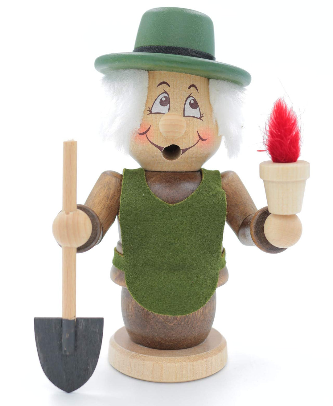 Kuhnert - Original Erzgebirgische Holzkunst Räuchermann Räucherfigur Wichtel 15cm - Gärtner