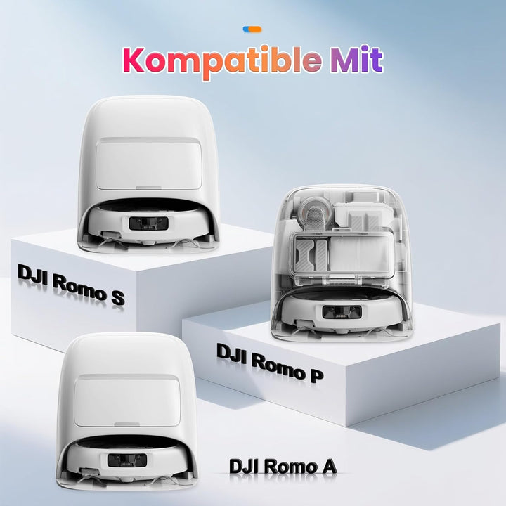20 Stück Zubehör für DJI ROMO P/Romo S/RomoA Saugroboter, 2 Hauptbürste, 4 Staubbeutel, 4 Wischpads,