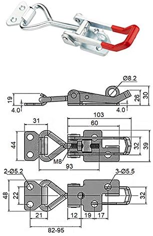 6er Set JUNKER Spannverschluss M8 (Haltekraft 600 Kg, abschliessbar) Edelstahl SS304 verstellbarer K