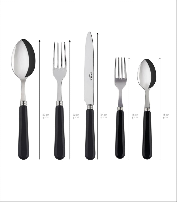 SABRE PARIS - Tafelbesteck-Set, 5-teilig - Pop - Messer, Gabel, Esslöffel, Teelöffel & Kuchengabel -