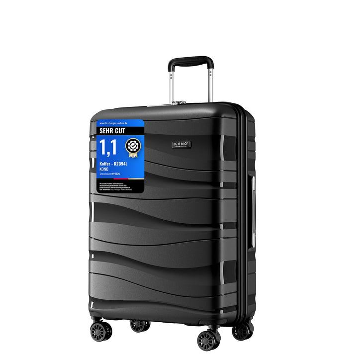 KONO Trolley Koffer Mittelgross Leicht Hartschalenkoffer Reisekoffer mit 4 Rollen und TSA Schloss, 6