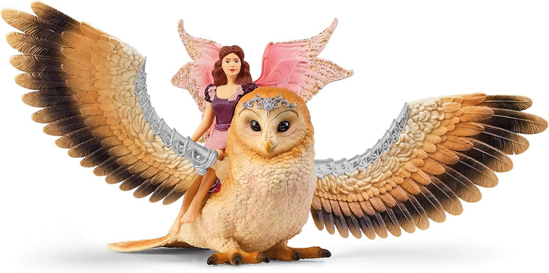 schleich BAYALA 70789 Fliegende Fee mit Funkel Eule Spielset - Zauberhafte Fee und Eulen Figur, Fant