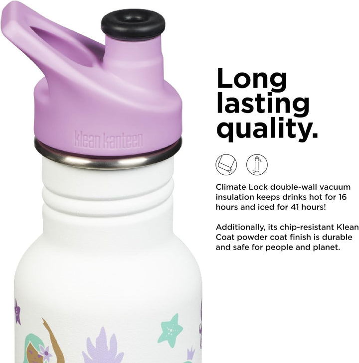 Klean Kanteen Unisex-Kinder Flasche 355 ml Mermaids, 355 ml Mermaids