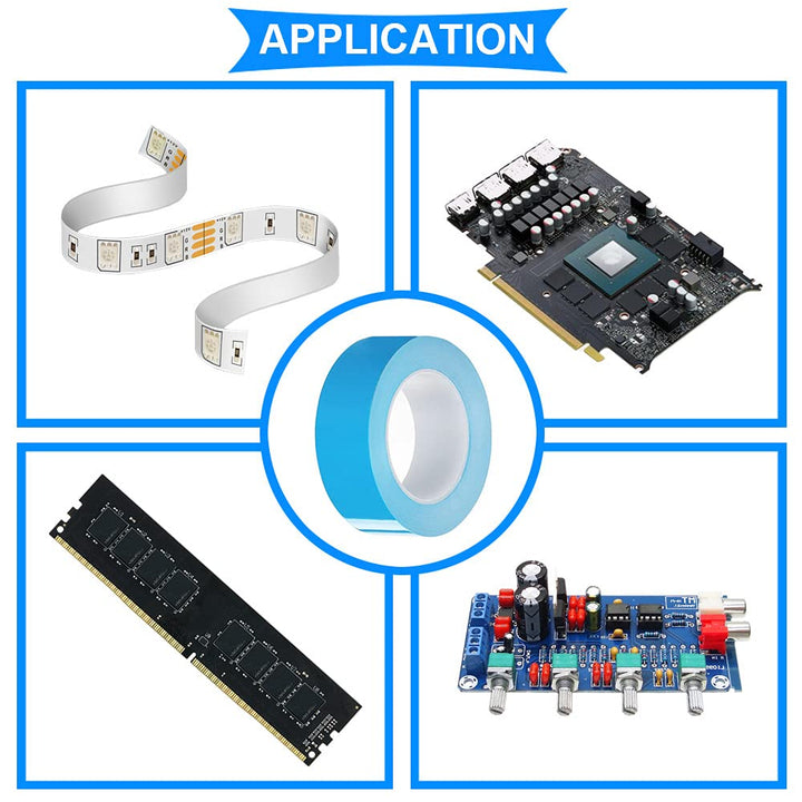 40mm x 25m Wärmeleitfähiges Doppelseitiges Klebeband Wärmeleitklebeband Kühlband für Kühlkörper, LED
