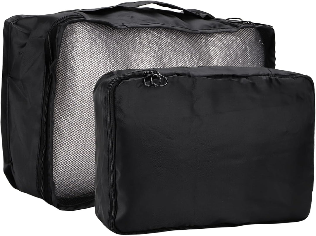 SINJEUN 2 Sätze Koffer Organizer Set, 14 Stück Schwarz Packing Cubes, Reise Organizer Set für Koffer