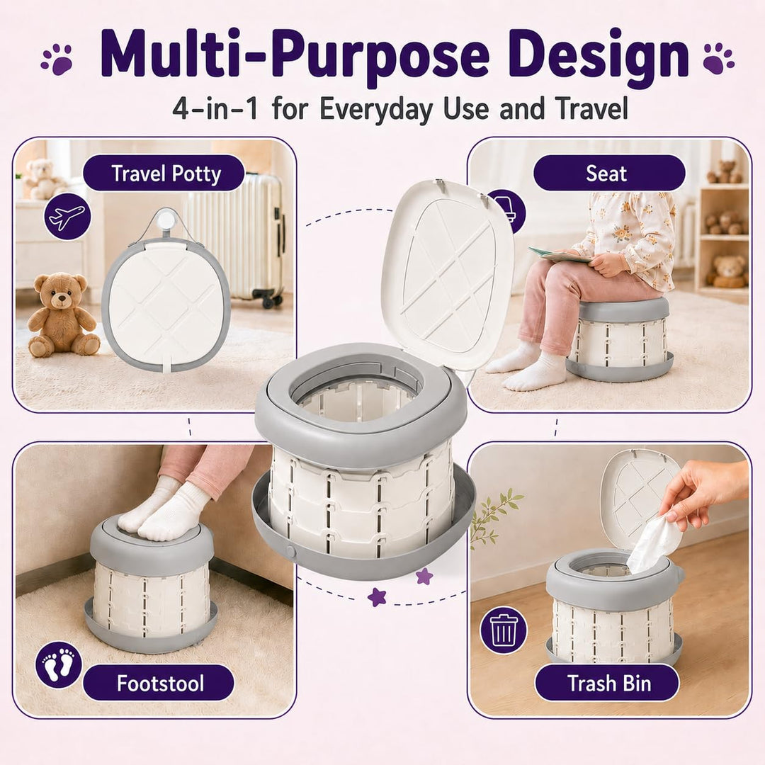 auvstar Töpfchen Falttoilette Kinder,Tragbare Baby Reise Töpfchen,Baby Kindertoilette,Tragbarer töpf