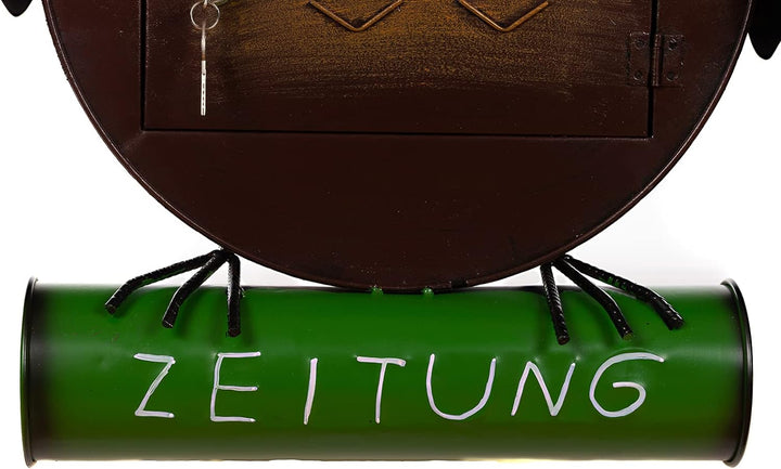 Antiker grosser und sehr edler Briefkasten, Tierdesign Eule, NA12A480 Handbemalt. sehr schön gearbei