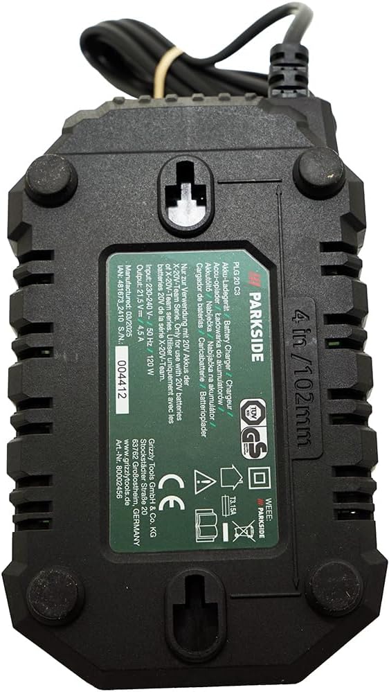 Angebot für Original 20V Ladegerät PLG 20 – passend für die Serie Parkside X 20 V Team – 4,5 A / 120