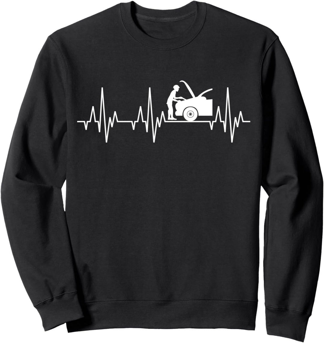 KFZ Mechaniker Herzschlag Mechatroniker Werkstatt Autohaus Sweatshirt