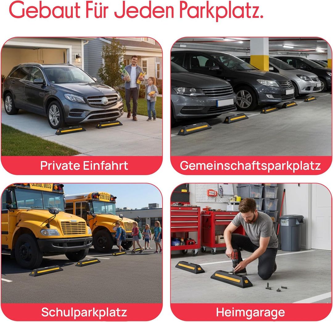 Pyle Parkplatzbegrenzung Anfahrtschutz Set – Garagenstopper für das Auto ohne zu Bohren oder mit Bef